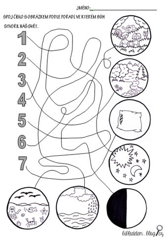 Pracovní list – Stvoření světa pracovní list
