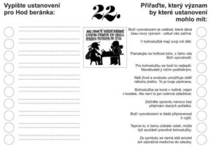 Pracovní list - Hod beránka a vyvedení z Egypta - st