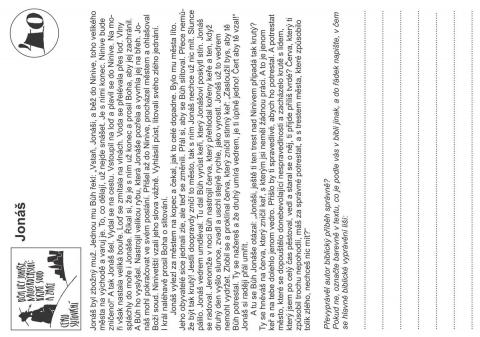 Pracovní list – 40 Vyprávění o Jonášovi - st